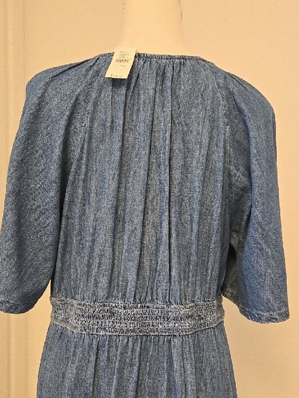 NWT GAP Flutter Sleeve Tiered Maxi Dress- Denim - Picture 6 of 10